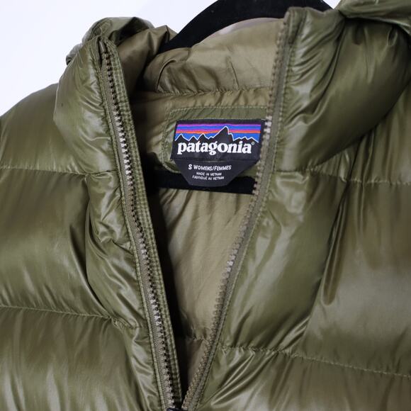PATAGONIA Raven Rocks Hoody Puffer Jacket Forest Green 700 Fill Women's S - Picture 8 of 11